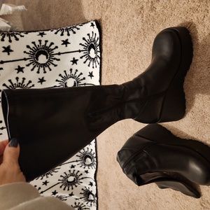 Women's knee high platform Wedge boots